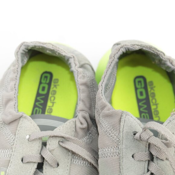 Skechers Womens Go Walk Running Shoe Size 6  Gray Neon Yellow Sneaker Trainers - Picture 9 of 12